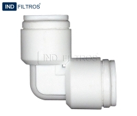 Cotovelo, 1/4" x 1/4", modelo mangueira.